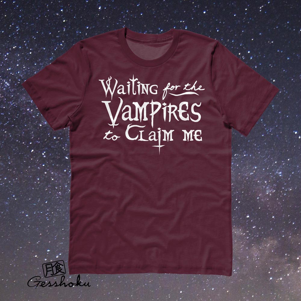 Waiting for the Vampires T-shirt - Maroon