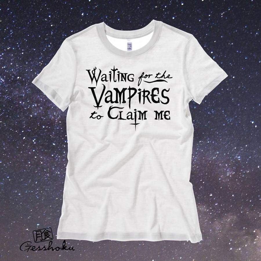 Waiting for the Vampires Ladies T-shirt - White