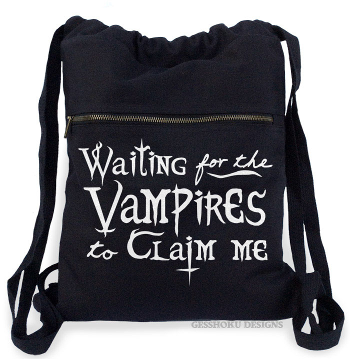 Waiting for the Vampires Cinch Backpack - Black