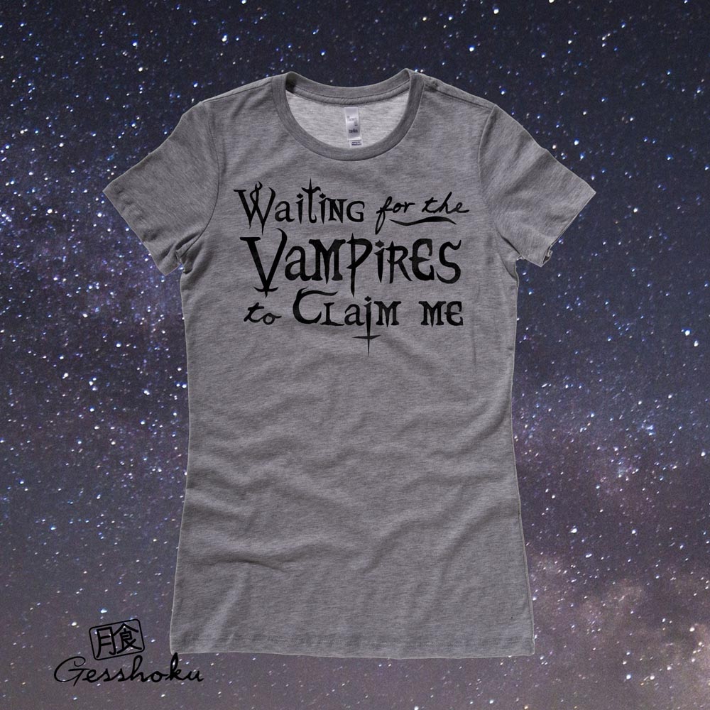 Waiting for the Vampires Ladies T-shirt - Charcoal Grey