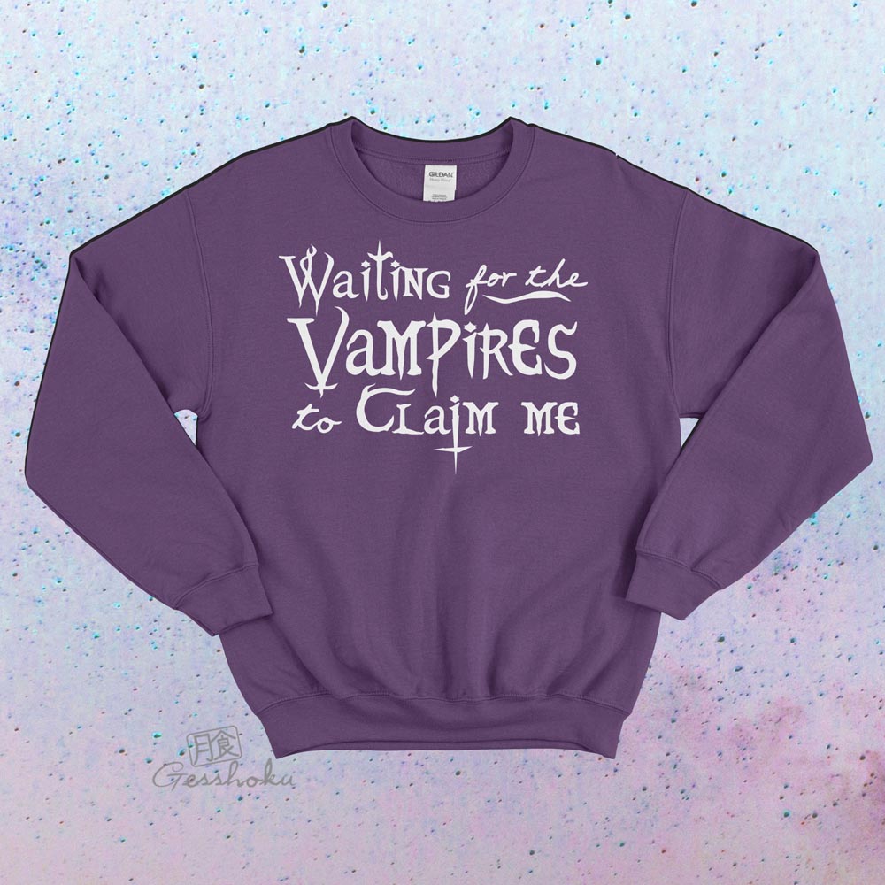 Waiting for the Vampires Crewneck Sweatshirt - Purple