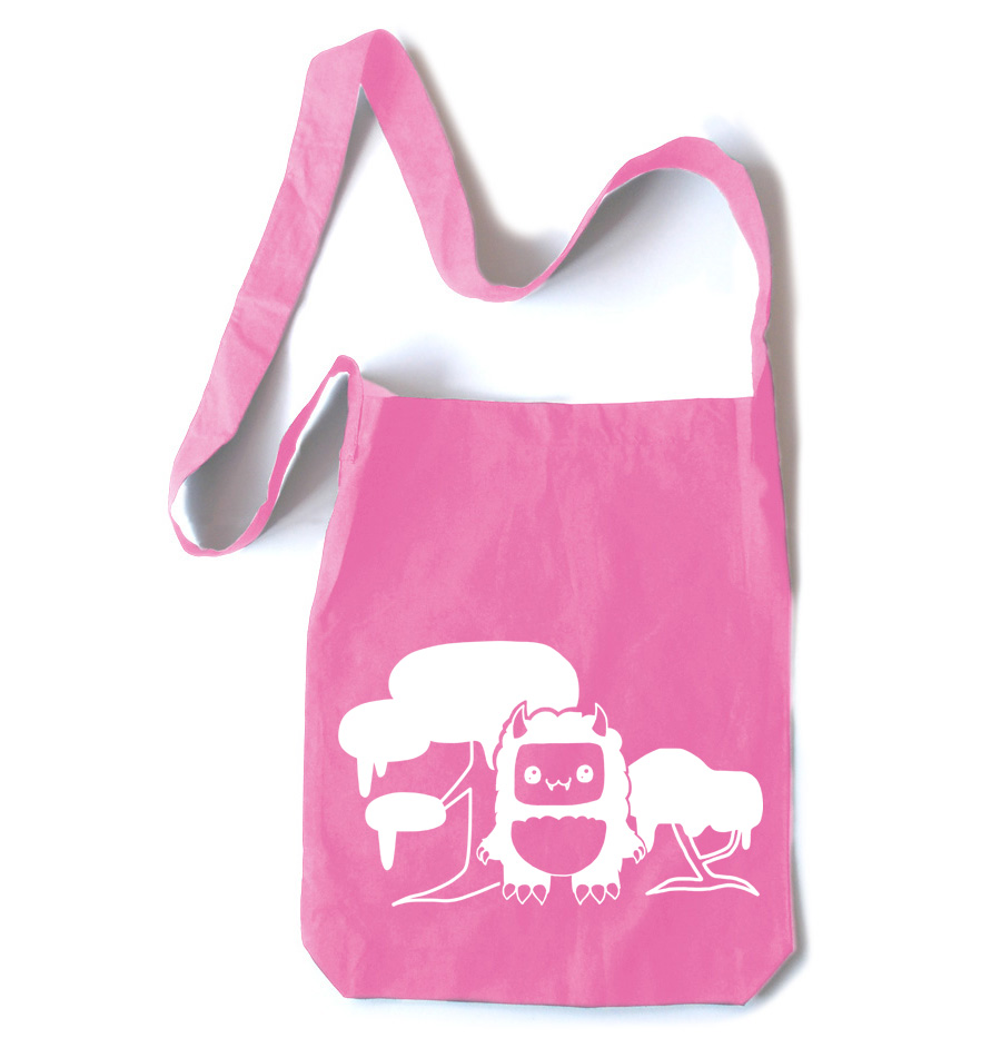 Tricky Yeti's Magical Forest Crossbody Tote Bag - Pink