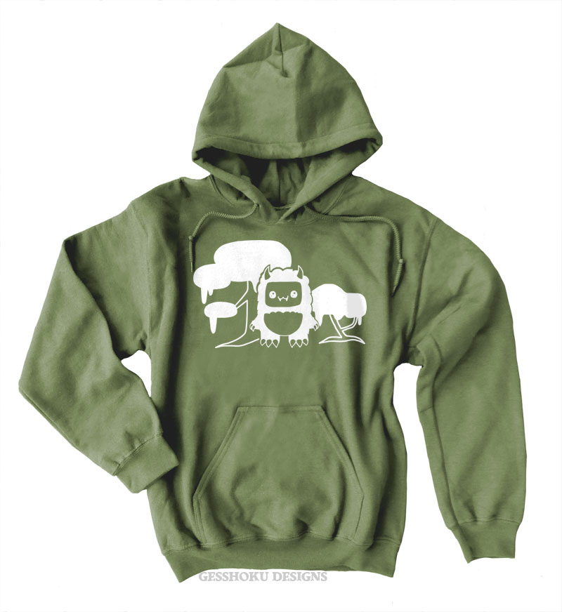 Tricky Yeti's Magical Forest Pullover Hoodie - Olive Green