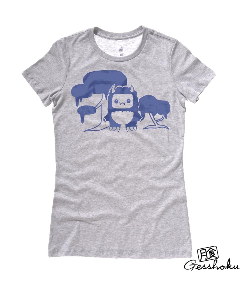 Tricky Yeti's Magical Forest Ladies T-shirt - Light Grey