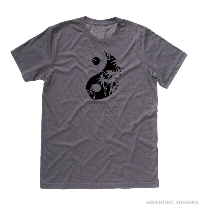 Asian Pattern Yin Yang T-shirt - Deep Heather Grey