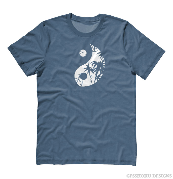 Asian Pattern Yin Yang T-shirt - Stone Blue