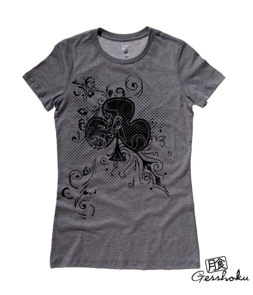 Ace of Clovers Ladies T-shirt - Charcoal Grey