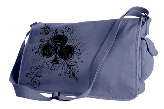 Ace of Clovers Messenger Bag - Denim Blue