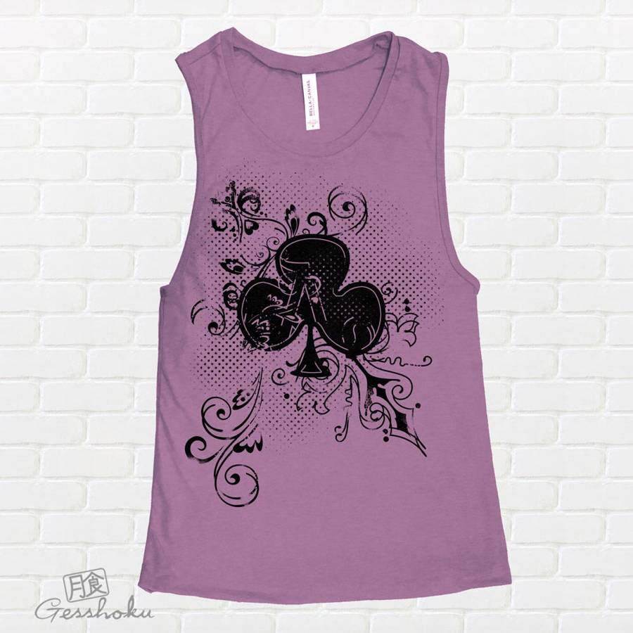 Ace of Clovers Sleeveless Tank Top - Purple