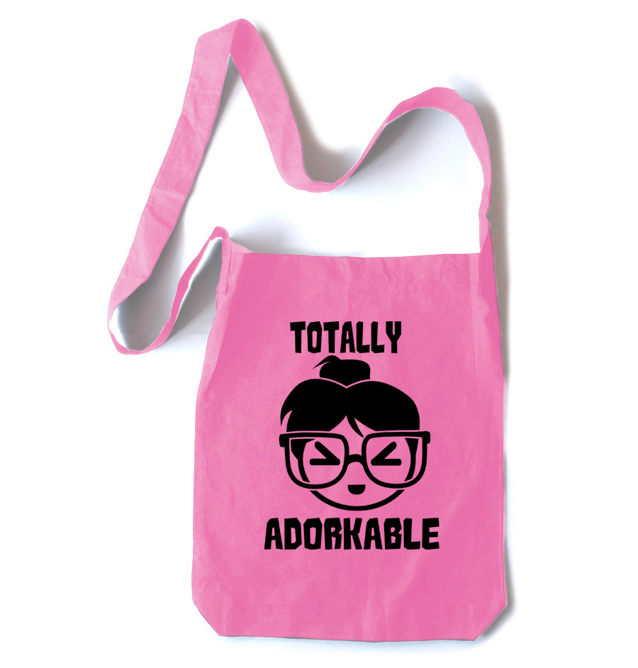 Totally Adorkable Crossbody Tote Bag - Pink