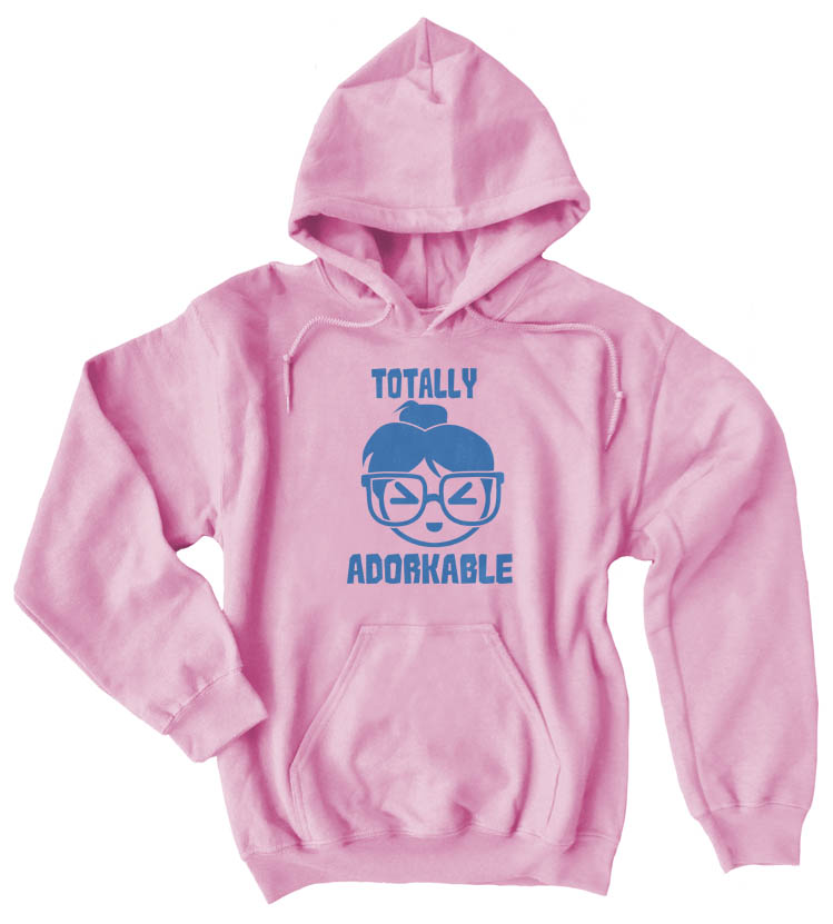 Totally Adorkable Pullover Hoodie - Light Pink