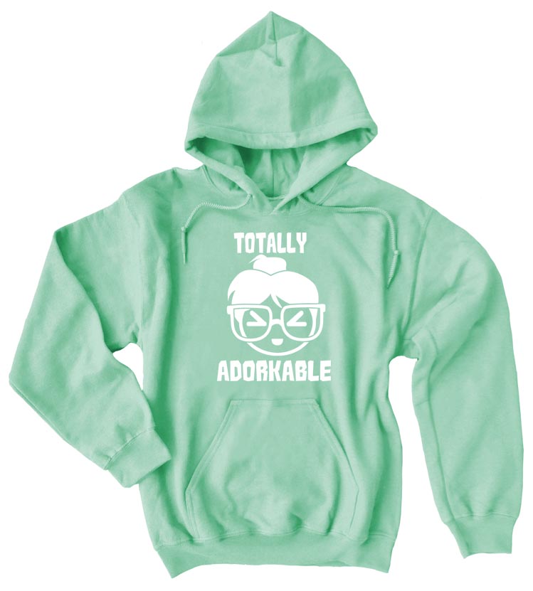 Totally Adorkable Pullover Hoodie - Mint