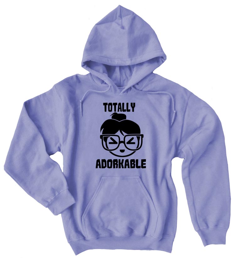Totally Adorkable Pullover Hoodie - Violet
