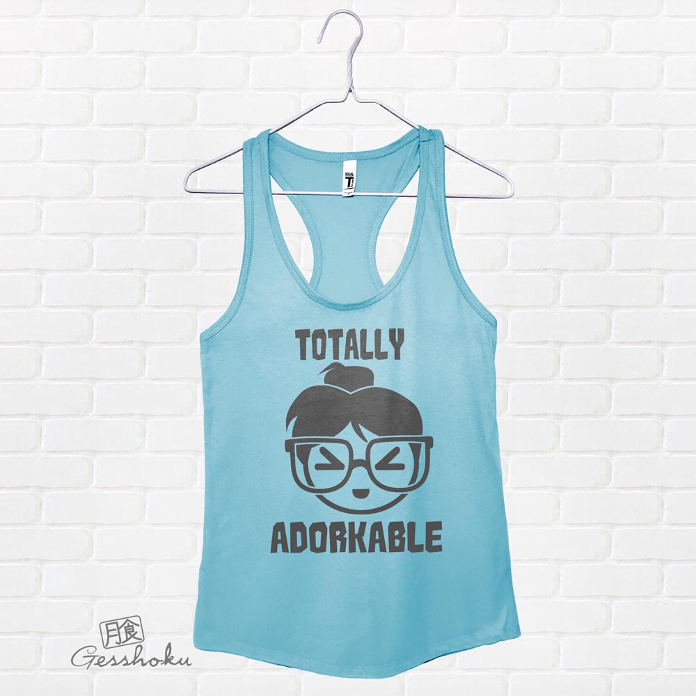 Totally Adorkable Flowy Tank Top - Light Blue