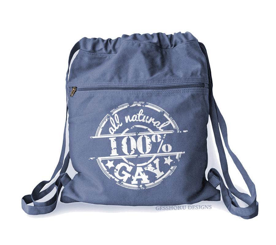 100% All Natural Gay Cinch Backpack - Denim Blue