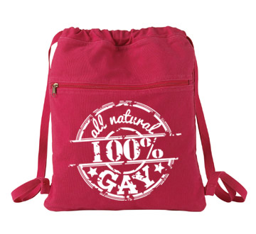100% All Natural Gay Cinch Backpack - Red