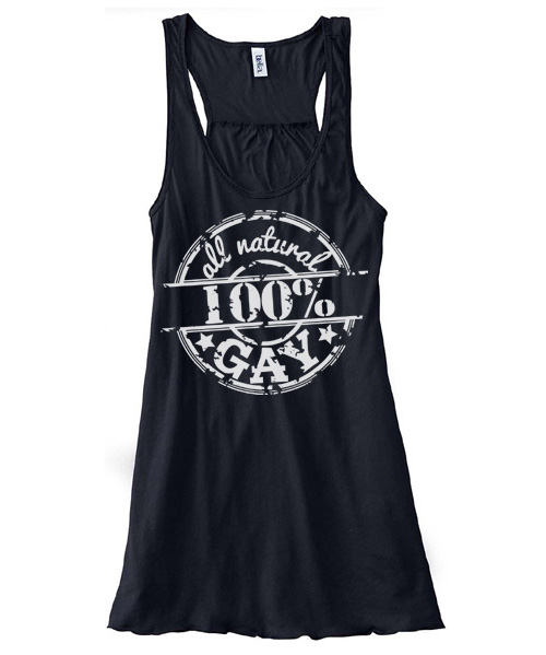 100% All Natural Gay Flowy Tank Top - Black