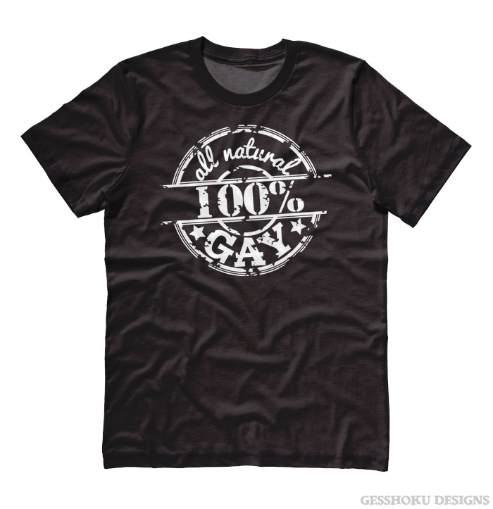 100% All Natural Gay T-shirt - Black