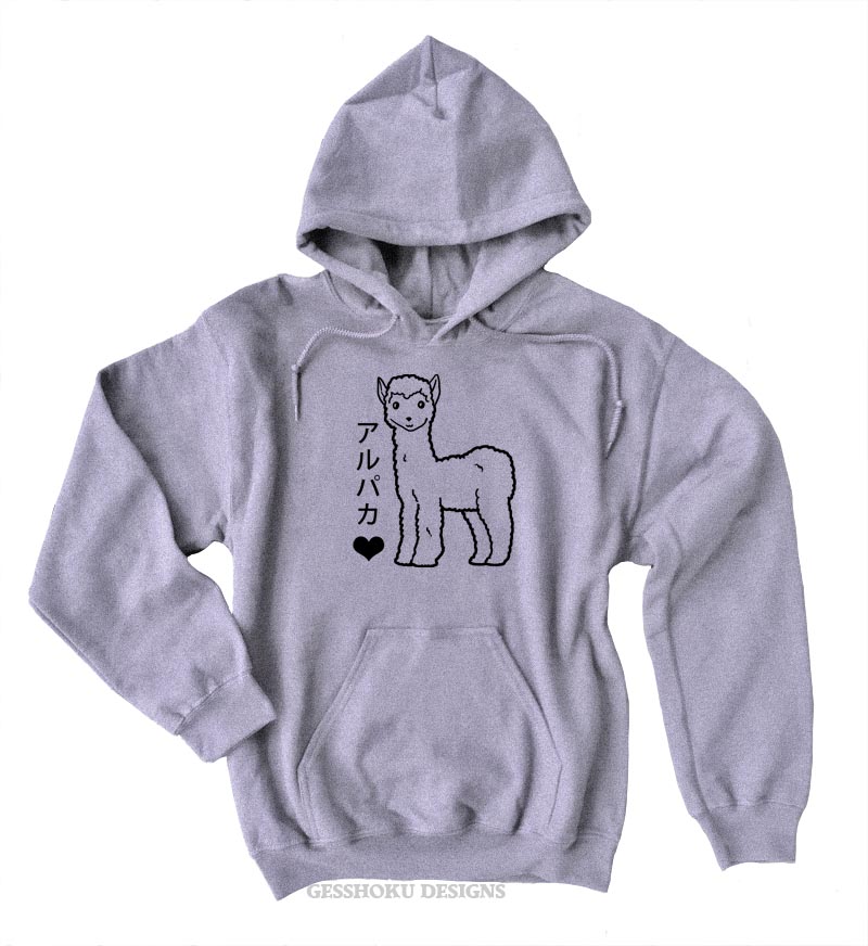 Alpaca Love Pullover Hoodie - Light Grey
