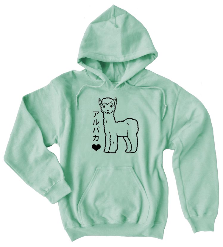 Alpaca Love Pullover Hoodie - Mint