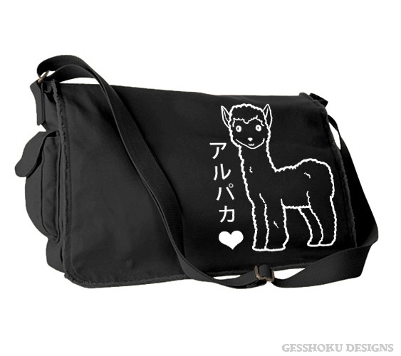 Alpaca Love Messenger Bag - Black-