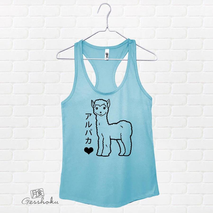 Alpaca Love Racerback Tank Top - Light Blue