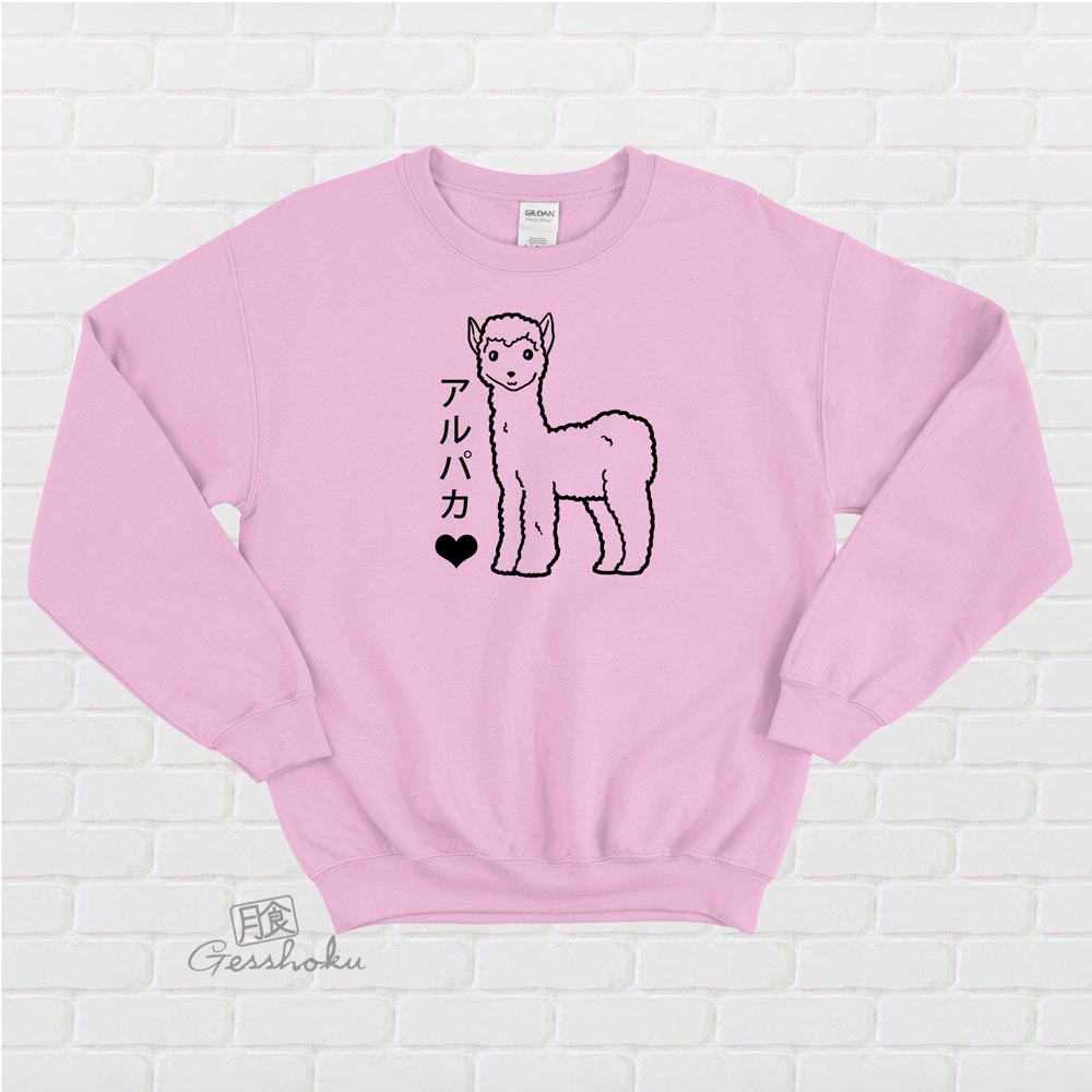 Alpaca Love Crewneck Sweatshirt - Light Pink