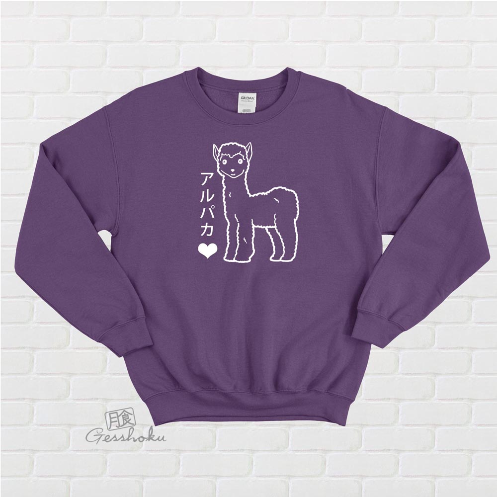 Alpaca Love Crewneck Sweatshirt - Purple