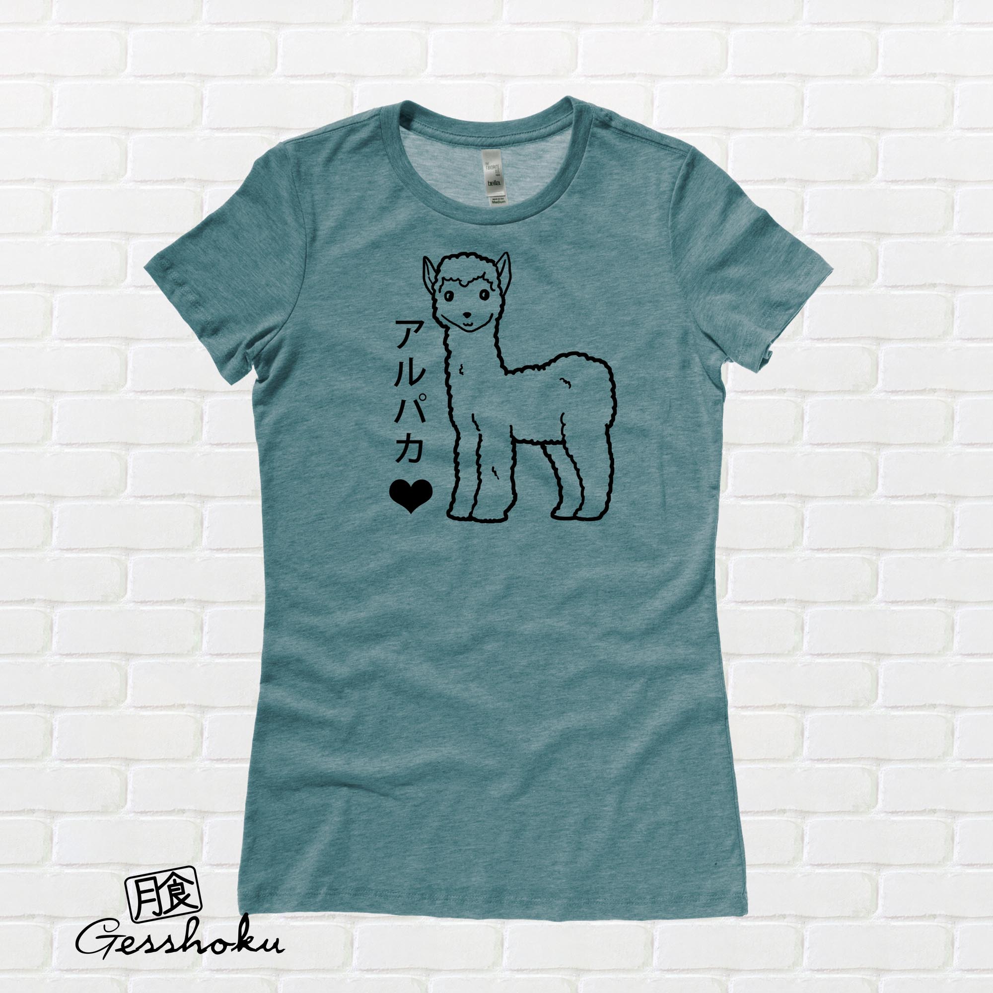 Alpaca Love Ladies T-shirt - Dark Heather Teal