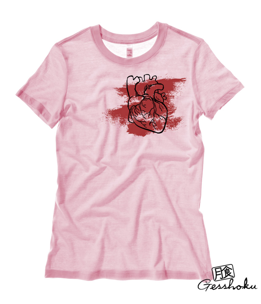 Laid My Heart Bare Ladies T-shirt - Light Pink