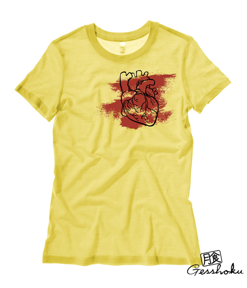 Laid My Heart Bare Ladies T-shirt - Yellow