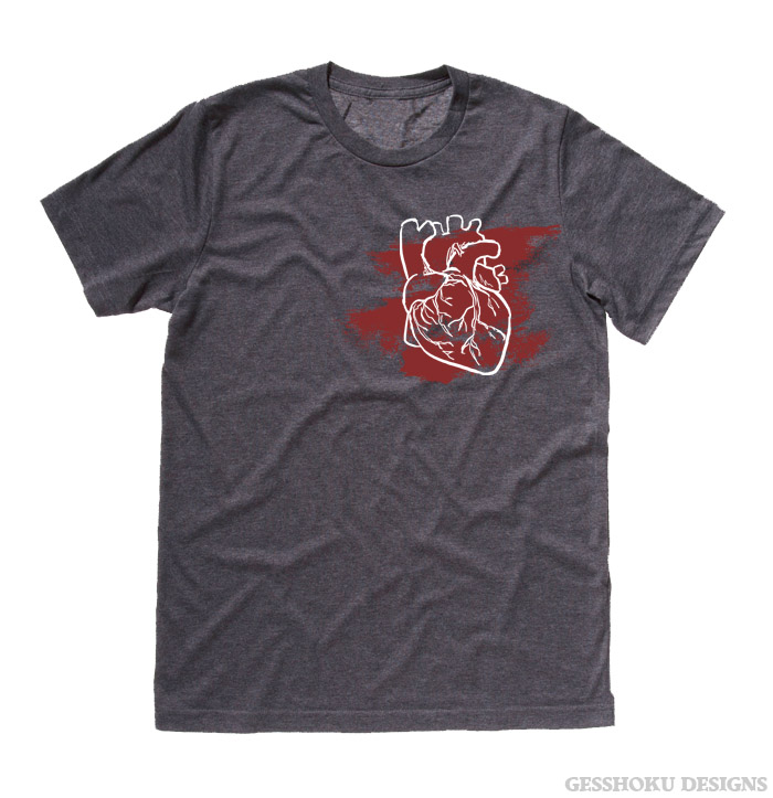 Laid My Heart Bare T-shirt - Charcoal Grey
