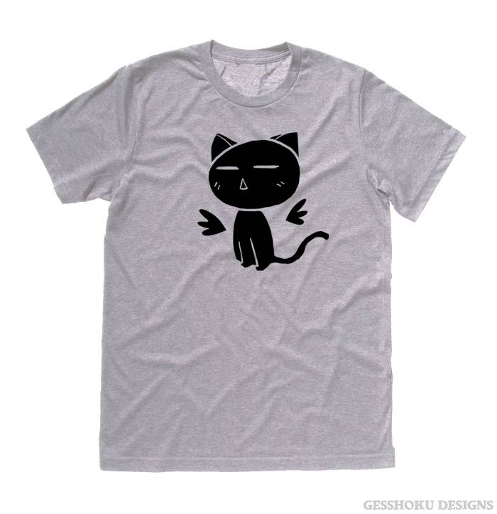 Angel Wings Kawaii Kitty T-shirt - Light Grey