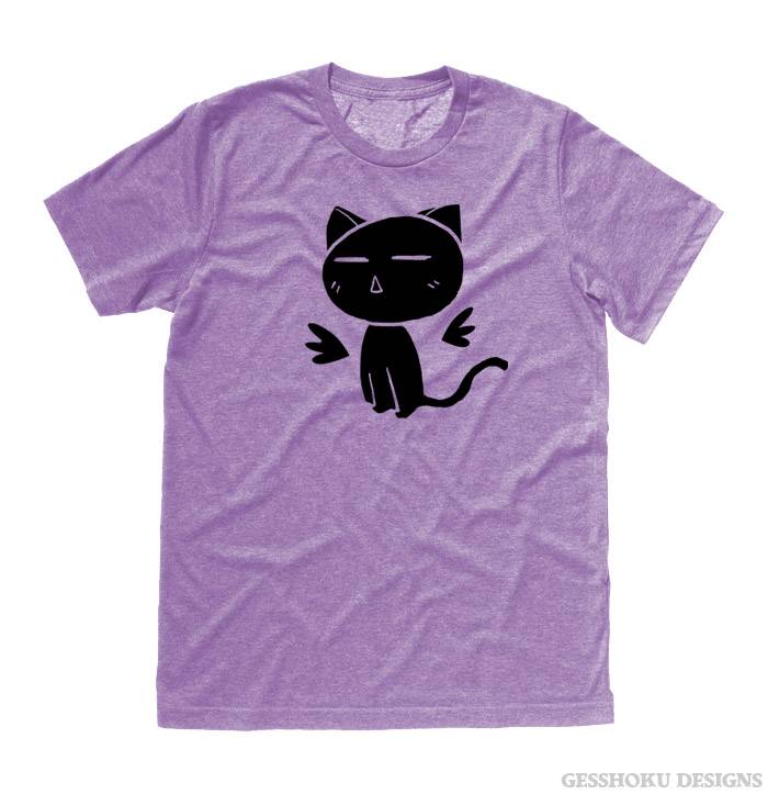Angel Wings Kawaii Kitty T-shirt - Heather Purple