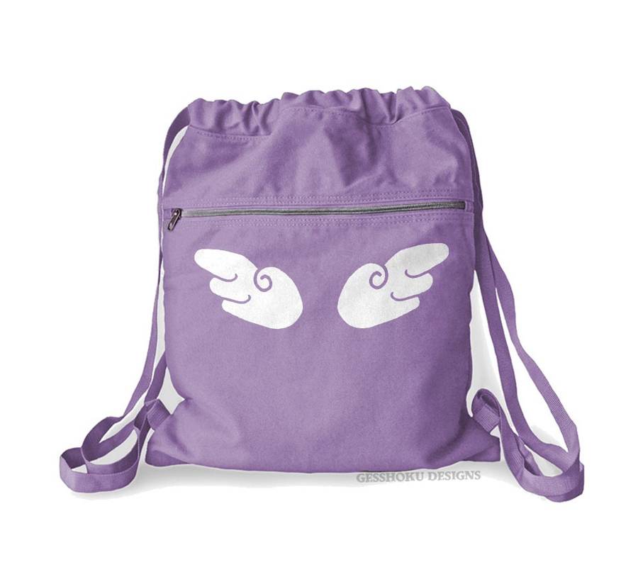 Angel Wings Cinch Backpack - Purple