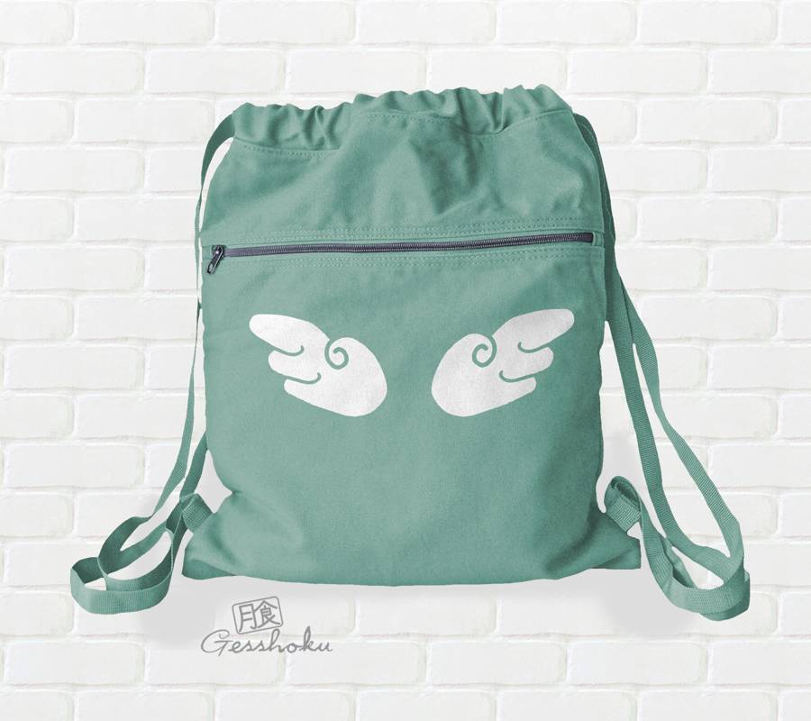 Angel Wings Cinch Backpack - Seafoam