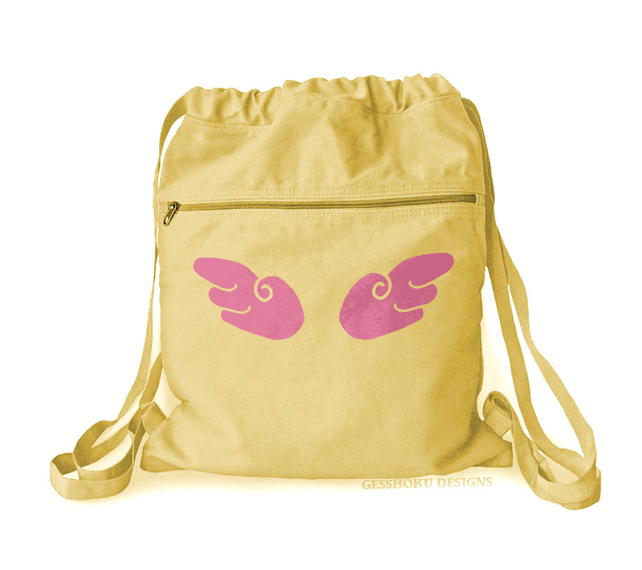 Angel Wings Cinch Backpack - Yellow