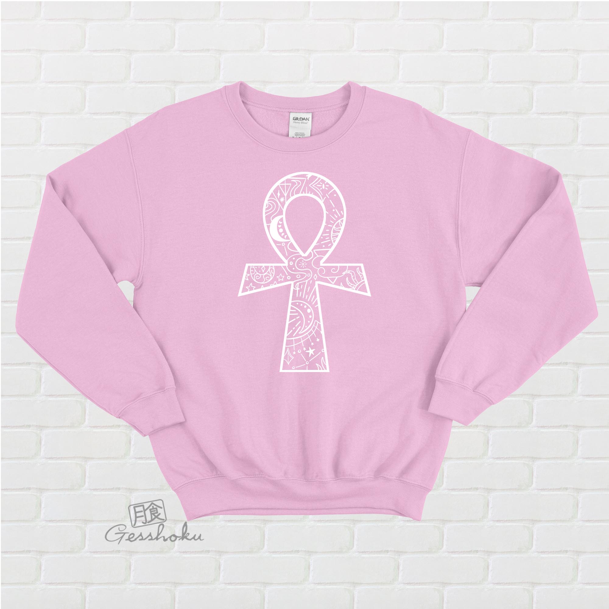 Ankh Crewneck Sweatshirt - Light Pink