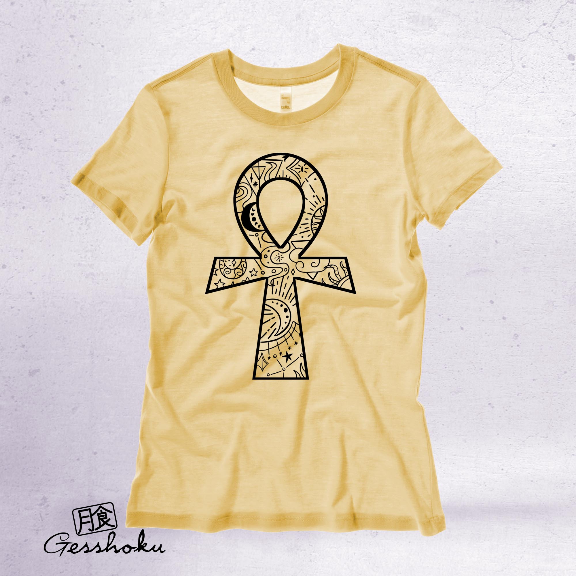 Ankh Illustration Ladies T-shirt - Gold