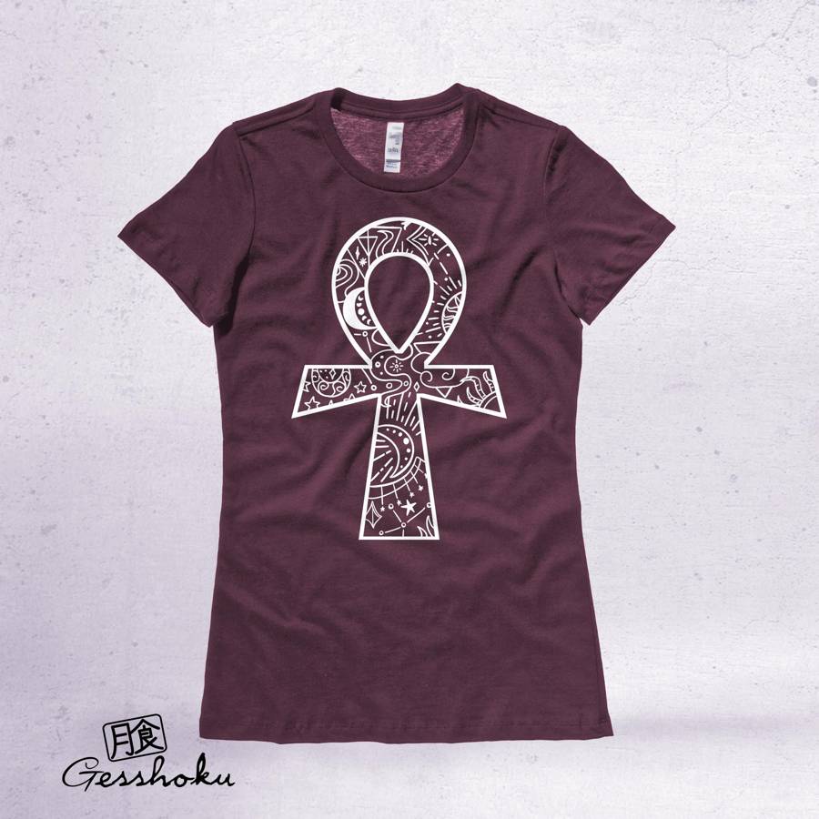 Ankh Illustration Ladies T-shirt - Black