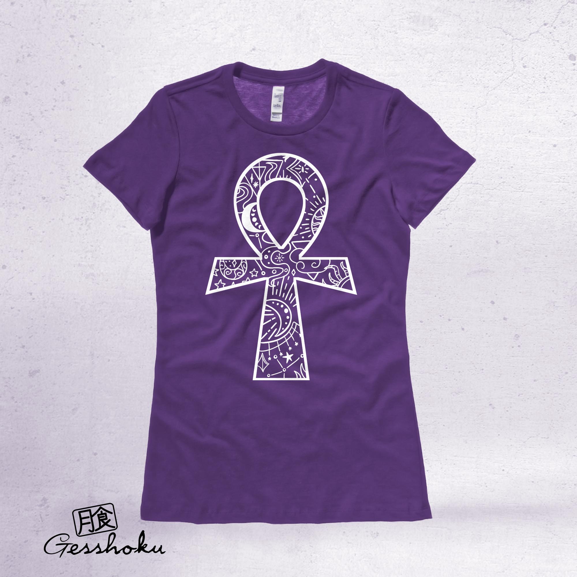 Ankh Illustration Ladies T-shirt - Purple
