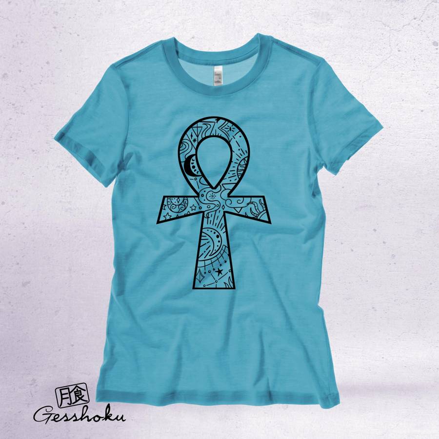 Ankh Illustration Ladies T-shirt - Teal