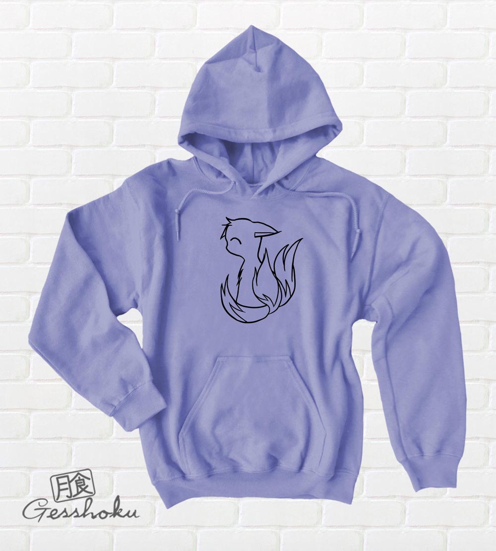 3-tailed Baby Kitsune Pullover Hoodie - Violet