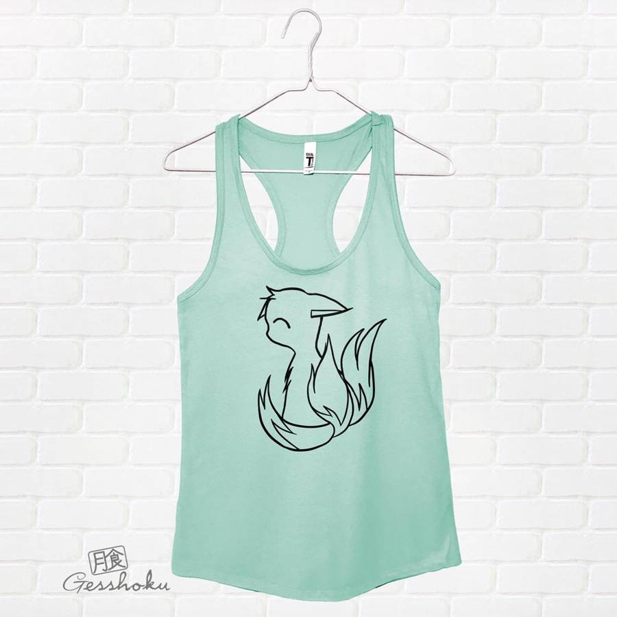 3-Tailed Baby Kitsune Racerback Tank Top - Mint