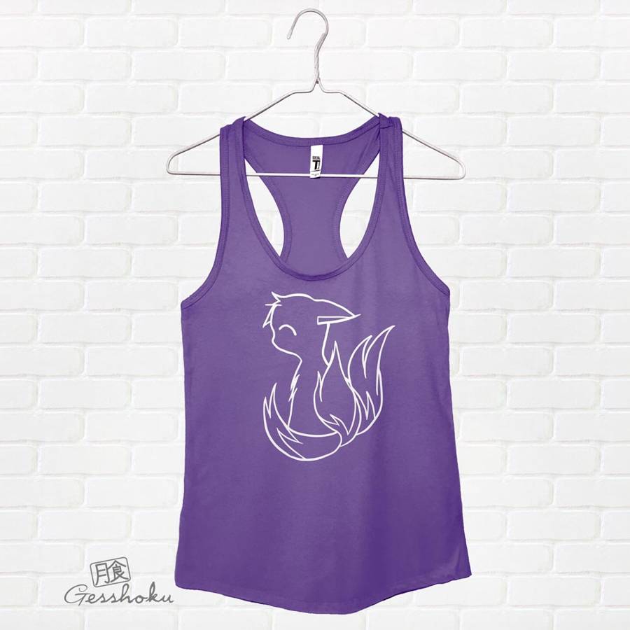 3-Tailed Baby Kitsune Racerback Tank Top - Purple