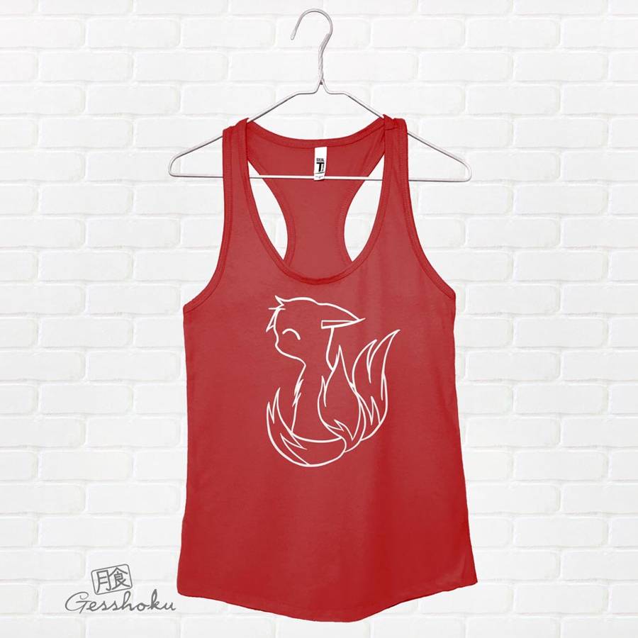 3-Tailed Baby Kitsune Racerback Tank Top - Red