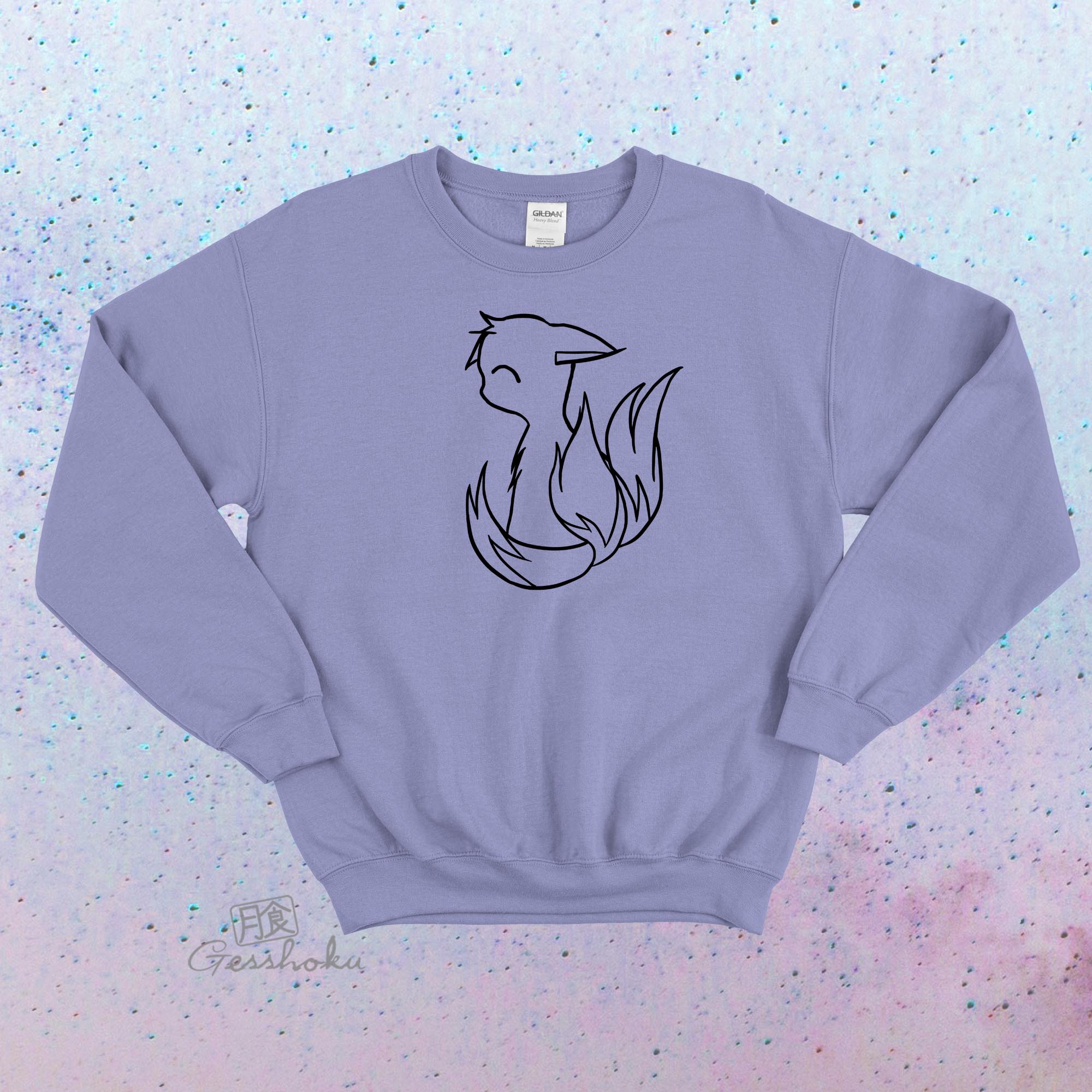 3-tailed Baby Kitsune Crewneck Sweatshirt - Violet