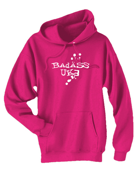 Badass Uke Pullover Hoodie - Hot Pink