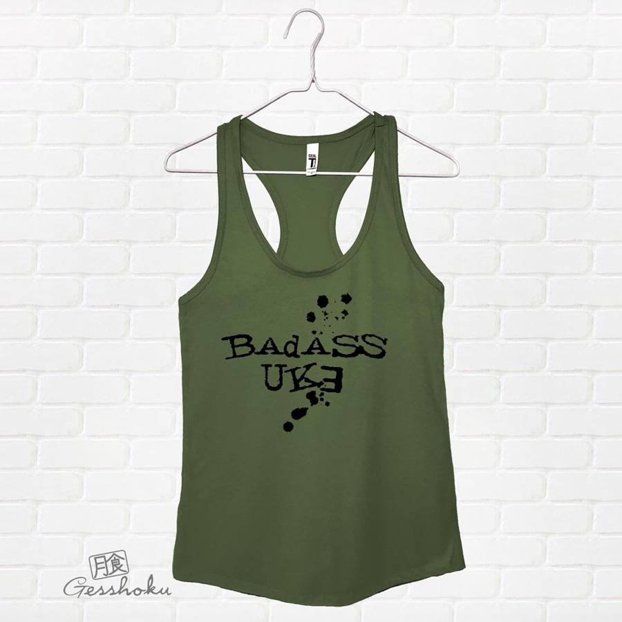 Badass Uke Racerback Tank Top - Olive Green