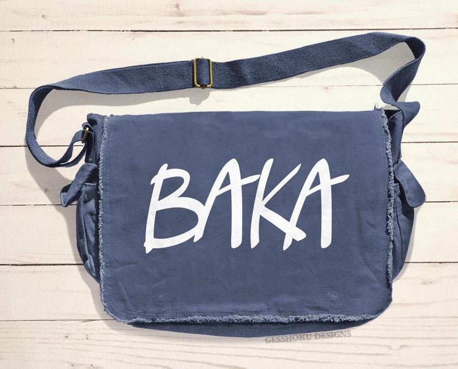 Baka (text) Messenger Bag - Denim Blue